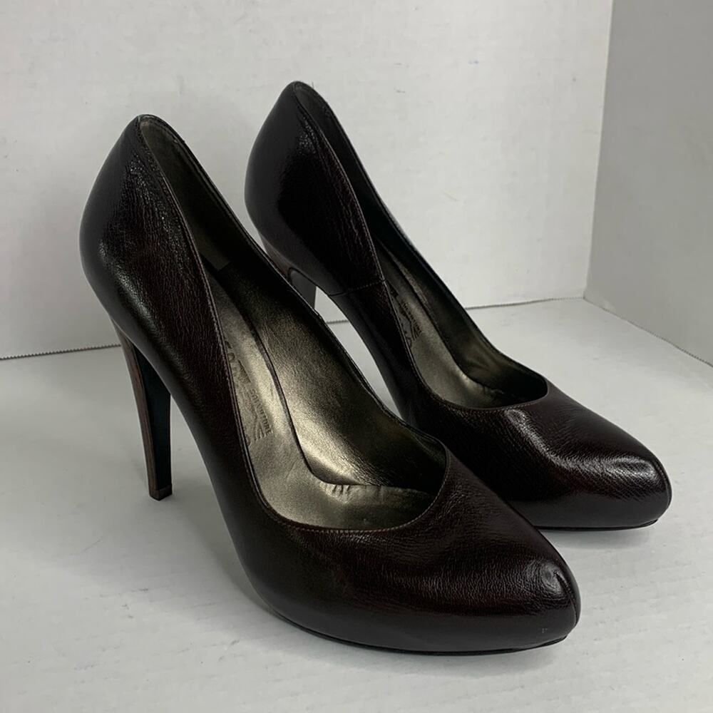 Salvatore Ferragamo dark brown high heel pumps